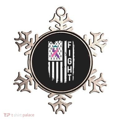 Thyroid Cancer American Flag Awareness Gift Ornament