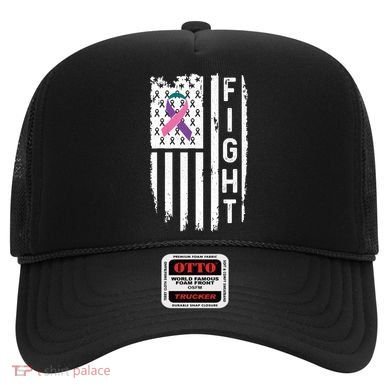 Thyroid Cancer American Flag Awareness Gift Hat