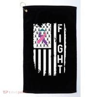 Thyroid Cancer American Flag Awareness Gift Golf Towel thumb 0