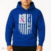 Thyroid Cancer American Flag Awareness Gift Hoodie thumb 2