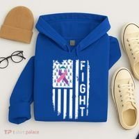 Thyroid Cancer American Flag Awareness Gift Hoodie thumb 4
