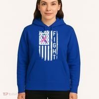 Thyroid Cancer American Flag Awareness Gift Hoodie thumb 5