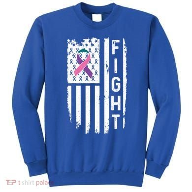 Thyroid Cancer American Flag Awareness Gift Sweatshirt