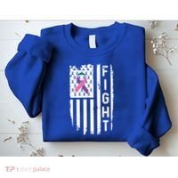 Thyroid Cancer American Flag Awareness Gift Sweatshirt thumb 2