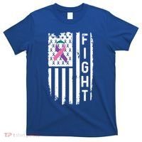 Thyroid Cancer American Flag Awareness Gift T-Shirt thumb 0