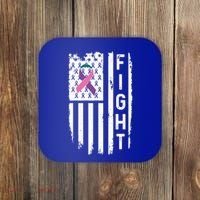 Thyroid Cancer American Flag Awareness Gift Coaster thumb 0