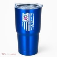 Thyroid Cancer American Flag Awareness Gift Tumbler thumb 0