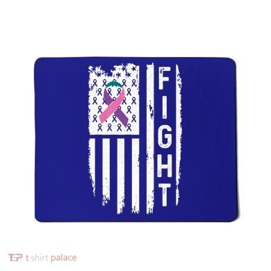 Thyroid Cancer American Flag Awareness Gift Mousepad