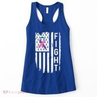 Thyroid Cancer American Flag Awareness Gift Women's Tank Top thumb 0