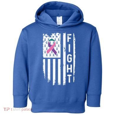 Thyroid Cancer American Flag Awareness Gift Toddler Hoodie