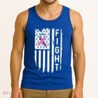 Thyroid Cancer American Flag Awareness Gift Tank Top thumb 3