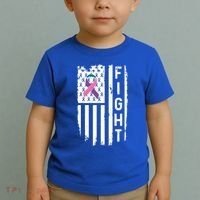 Thyroid Cancer American Flag Awareness Gift Toddler T-Shirt thumb 2