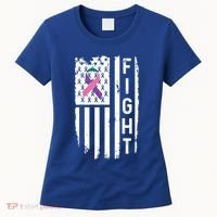 Thyroid Cancer American Flag Awareness Gift Women's T-Shirt thumb 0