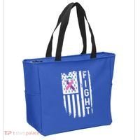 Thyroid Cancer American Flag Awareness Gift Tote Bag thumb 2