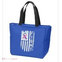 Thyroid Cancer American Flag Awareness Gift Tote Bag thumb 3