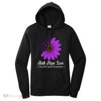 Thyroid Cancer Awareness Faith Hope Love Purple Ribbon Gift Women's Hoodie thumb 0