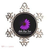 Thyroid Cancer Awareness Faith Hope Love Purple Ribbon Gift Ornament thumb 0