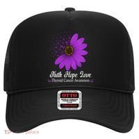 Thyroid Cancer Awareness Faith Hope Love Purple Ribbon Gift Hat thumb 0