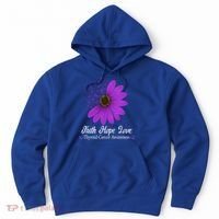 Thyroid Cancer Awareness Faith Hope Love Purple Ribbon Gift Hoodie thumb 0