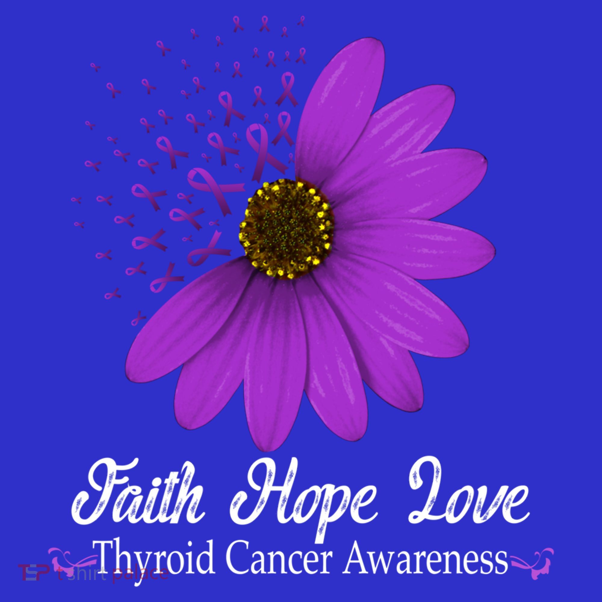 Thyroid Cancer Awareness Faith Hope Love Purple Ribbon Gift Sweatshirt