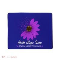 Thyroid Cancer Awareness Faith Hope Love Purple Ribbon Gift Mousepad thumb 0