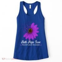 Thyroid Cancer Awareness Faith Hope Love Purple Ribbon Gift Women's Tank Top thumb 0