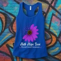 Thyroid Cancer Awareness Faith Hope Love Purple Ribbon Gift Women's Tank Top thumb 3