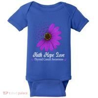 Thyroid Cancer Awareness Faith Hope Love Purple Ribbon Gift Baby Bodysuit thumb 0