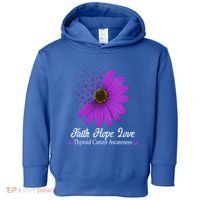 Thyroid Cancer Awareness Faith Hope Love Purple Ribbon Gift Toddler Hoodie thumb 0