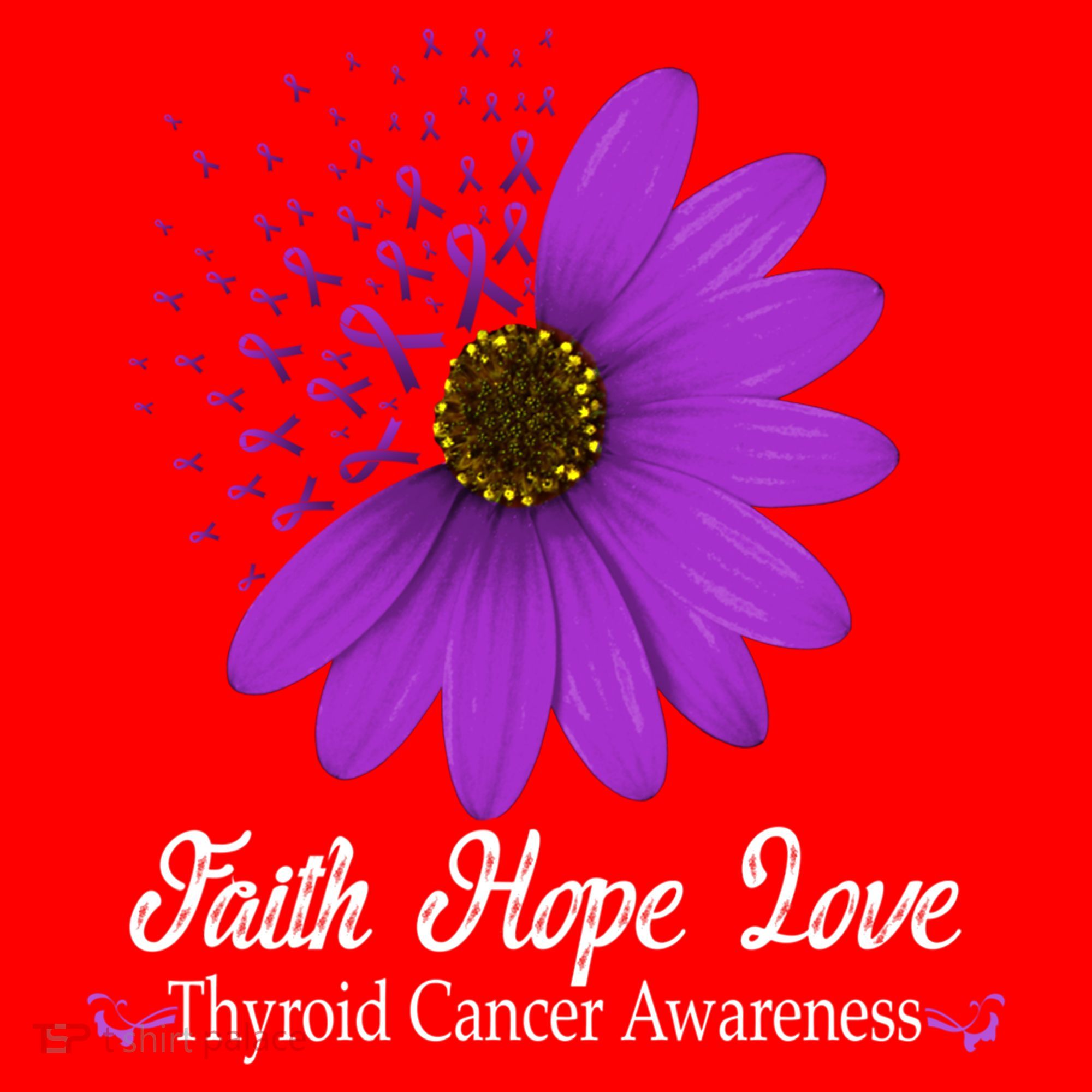 Thyroid Cancer Awareness Faith Hope Love Purple Ribbon Gift Santa Hat