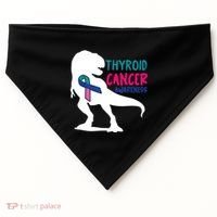 Thyroid Cancer Awareness Cool Tgiftrex Warrior Survivor Fighter Cool Gift USA-Made Doggie Bandana thumb 0