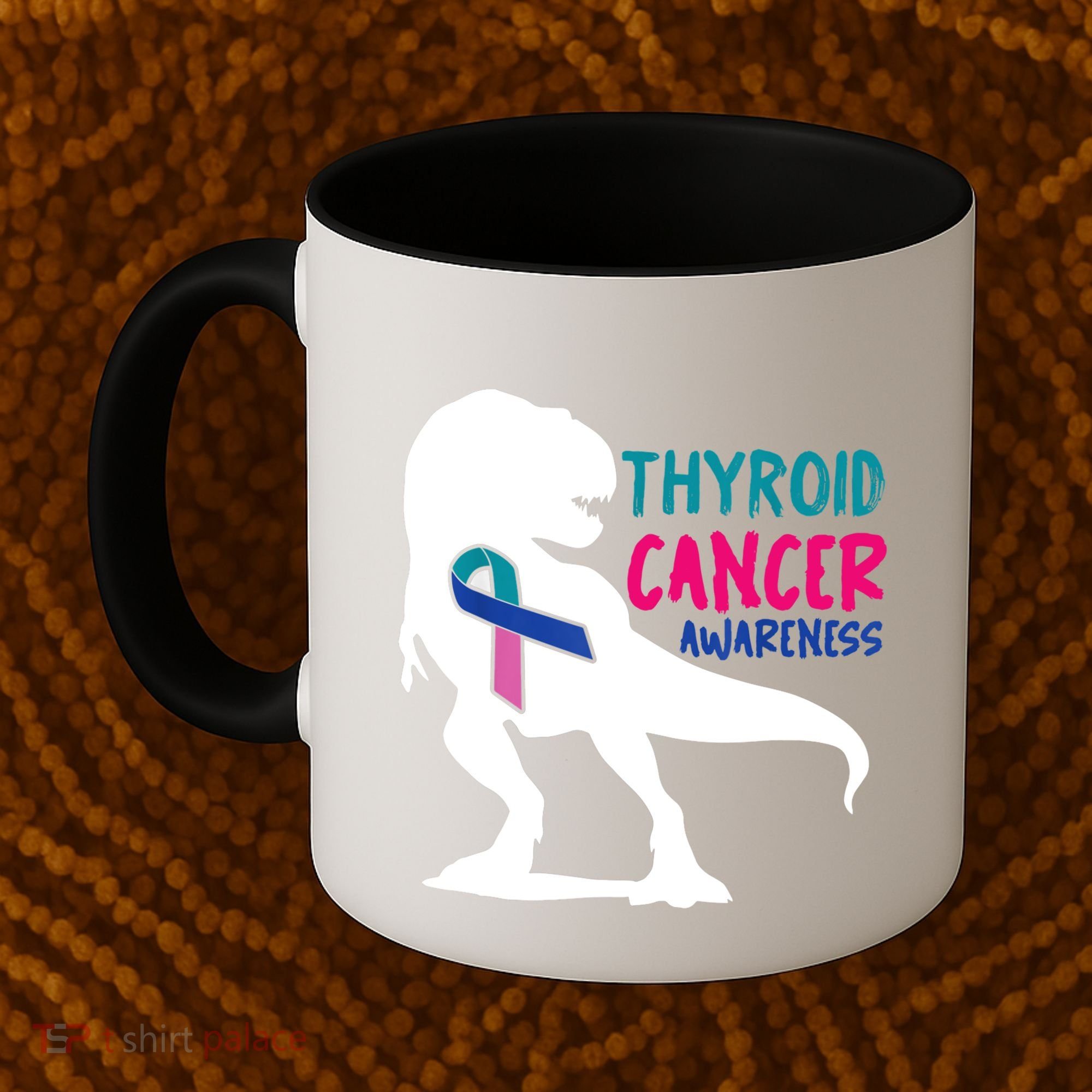 Thyroid Cancer Awareness Cool Tgiftrex Warrior Survivor Fighter Cool Gift Coffee Mug