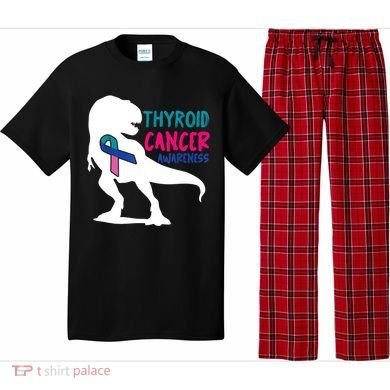 Thyroid Cancer Awareness Cool Tgiftrex Warrior Survivor Fighter Cool Gift Pajama Set