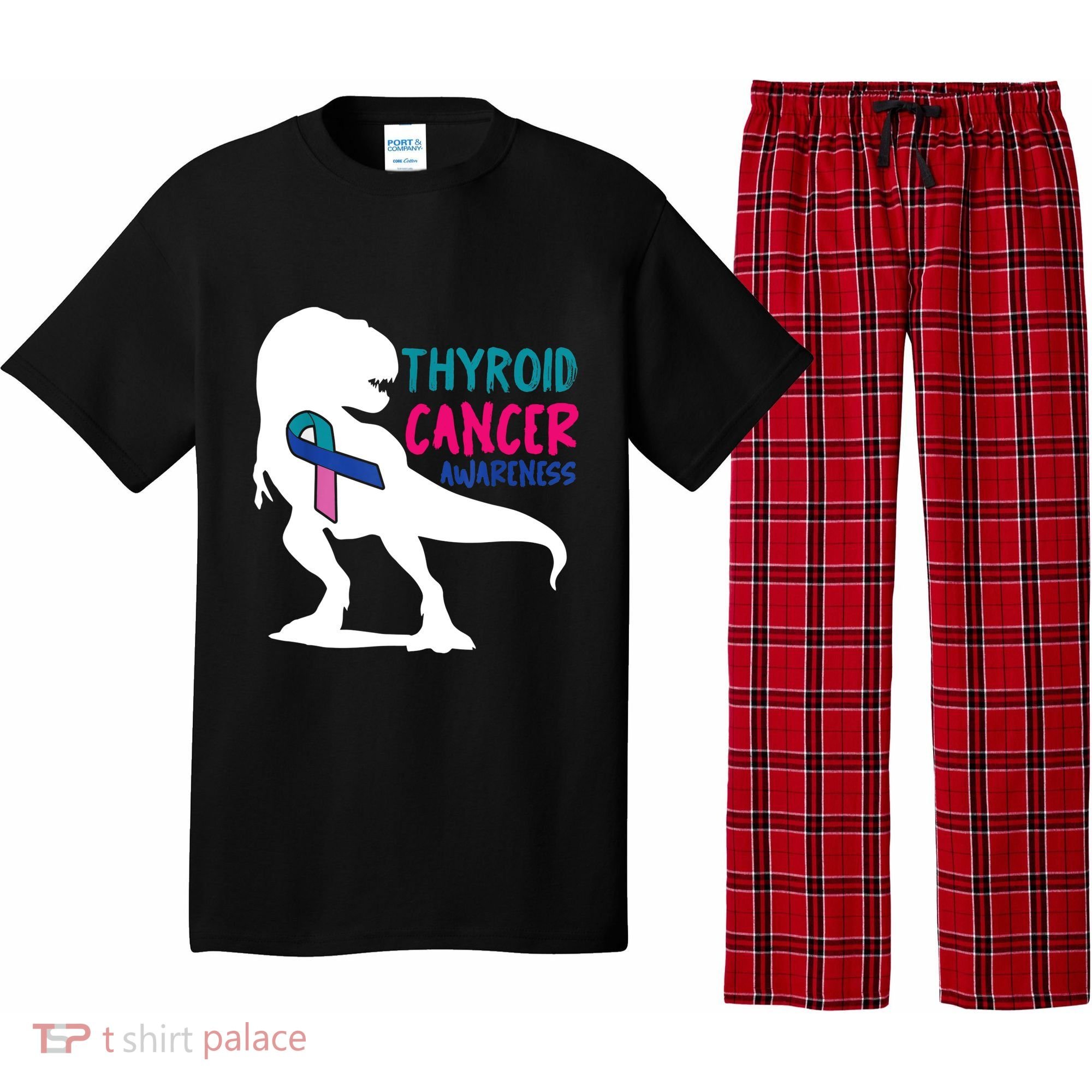 Thyroid Cancer Awareness Cool Tgiftrex Warrior Survivor Fighter Cool Gift Pajama Set