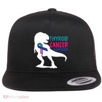 Thyroid Cancer Awareness Cool Tgiftrex Warrior Survivor Fighter Cool Gift Flat Bill Trucker Hat thumb 0