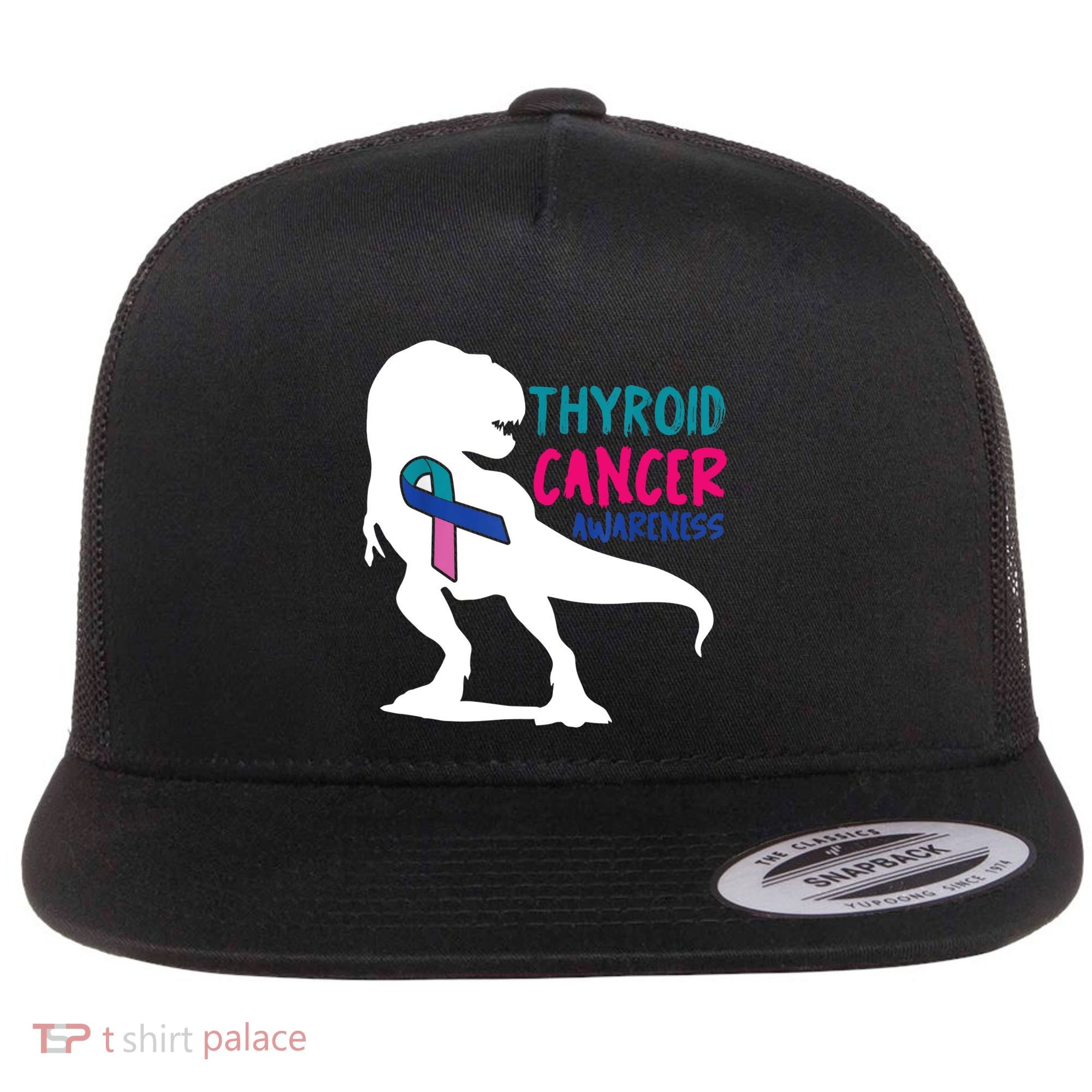 Thyroid Cancer Awareness Cool Tgiftrex Warrior Survivor Fighter Cool Gift Flat Bill Trucker Hat