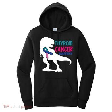 Thyroid Cancer Awareness Cool Tgiftrex Warrior Survivor Fighter Cool Gift Women's Hoodie