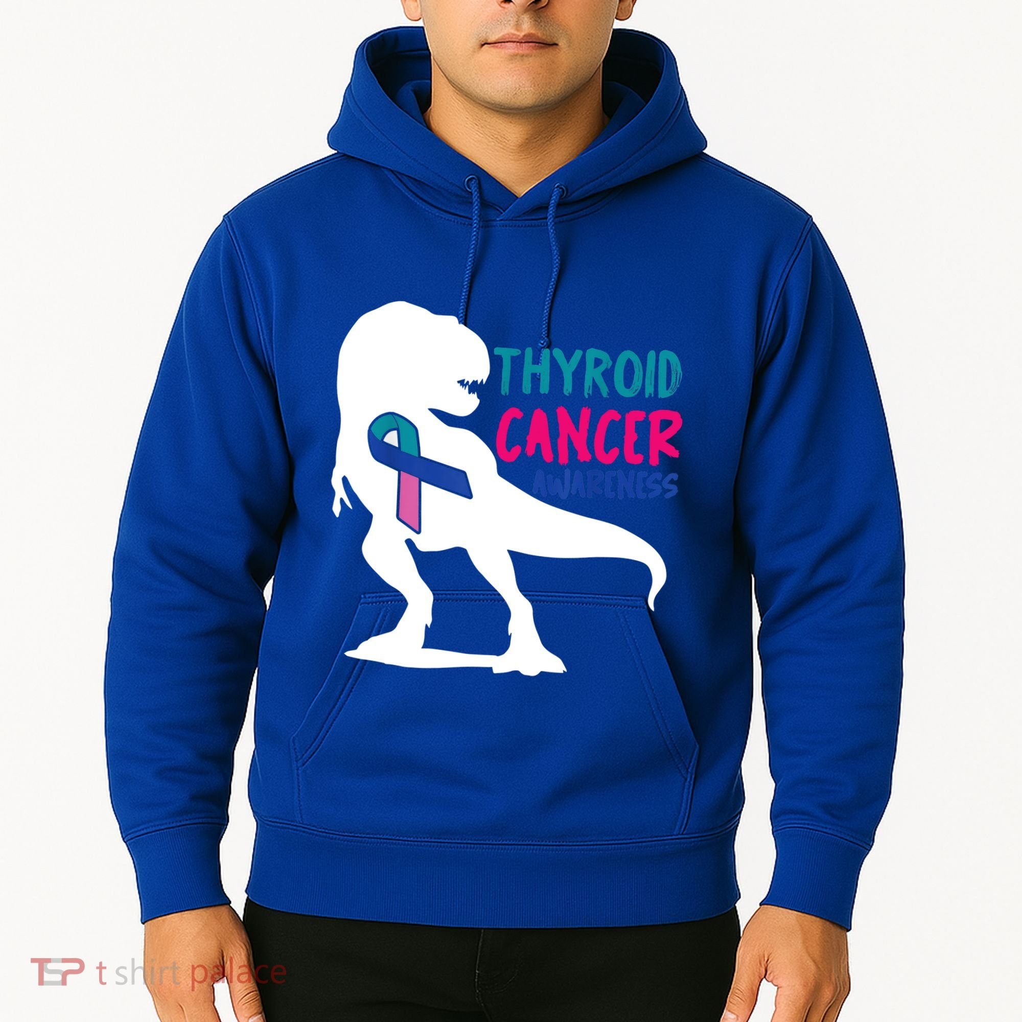 Thyroid Cancer Awareness Cool Tgiftrex Warrior Survivor Fighter Cool Gift Hoodie