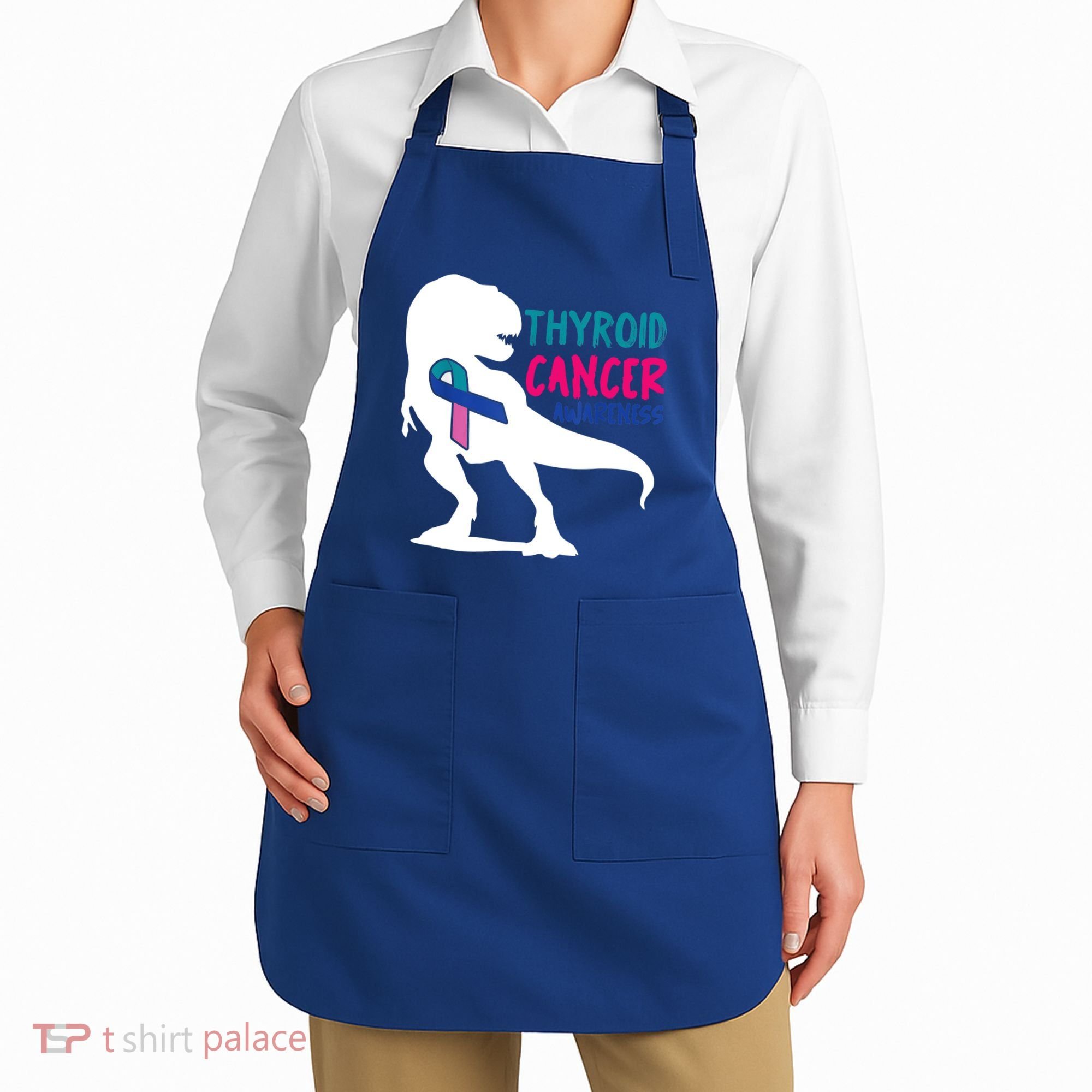 Thyroid Cancer Awareness Cool Tgiftrex Warrior Survivor Fighter Cool Gift Apron