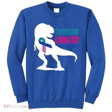 Thyroid Cancer Awareness Cool Tgiftrex Warrior Survivor Fighter Cool Gift Sweatshirt