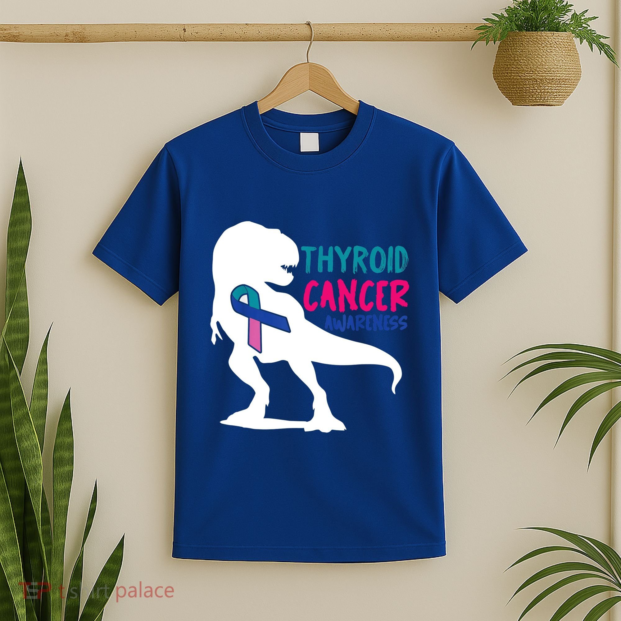 Thyroid Cancer Awareness Cool Tgiftrex Warrior Survivor Fighter Cool Gift T-Shirt