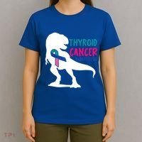 Thyroid Cancer Awareness Cool Tgiftrex Warrior Survivor Fighter Cool Gift T-Shirt thumb 4