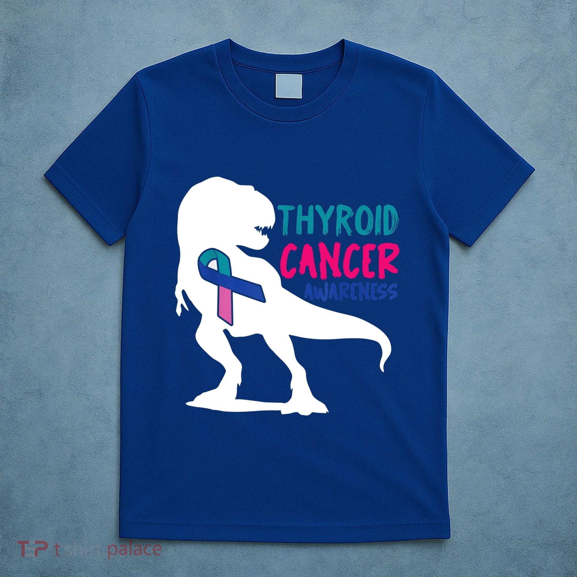Thyroid Cancer Awareness Cool Tgiftrex Warrior Survivor Fighter Cool Gift T-Shirt