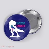 Thyroid Cancer Awareness Cool Tgiftrex Warrior Survivor Fighter Cool Gift Button thumb 0