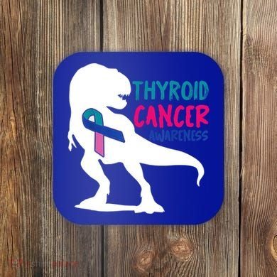 Thyroid Cancer Awareness Cool Tgiftrex Warrior Survivor Fighter Cool Gift Coaster