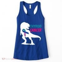 Thyroid Cancer Awareness Cool Tgiftrex Warrior Survivor Fighter Cool Gift Women's Tank Top thumb 0