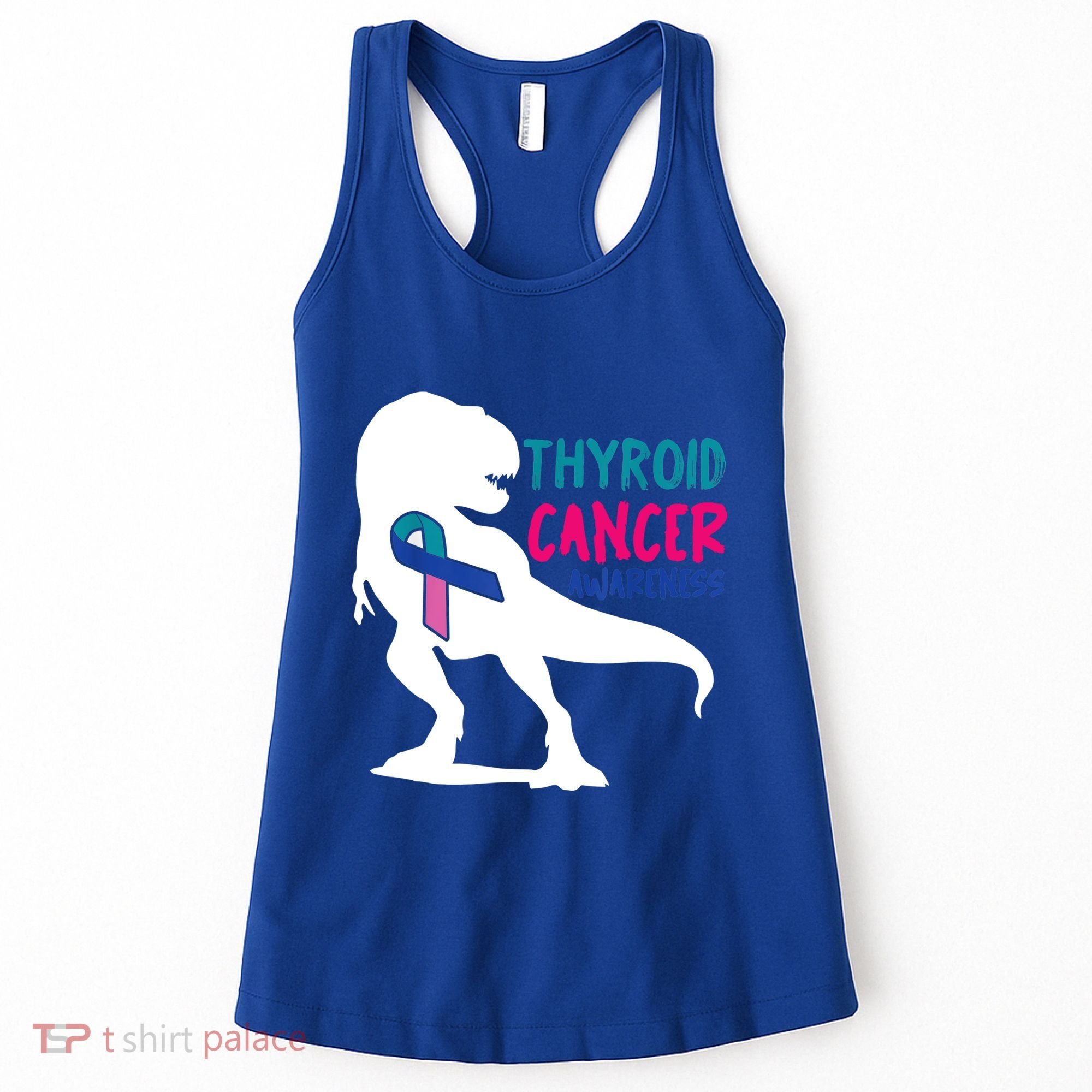 Thyroid Cancer Awareness Cool Tgiftrex Warrior Survivor Fighter Cool Gift Women's Tank Top