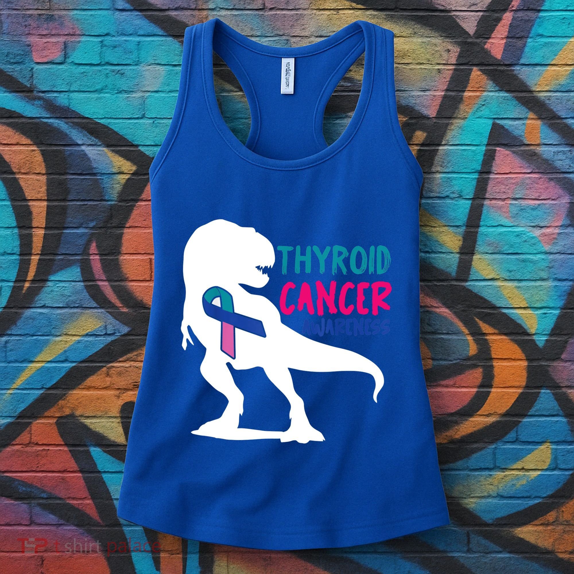 Thyroid Cancer Awareness Cool Tgiftrex Warrior Survivor Fighter Cool Gift Women's Tank Top