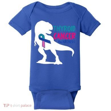 Thyroid Cancer Awareness Cool Tgiftrex Warrior Survivor Fighter Cool Gift Baby Bodysuit