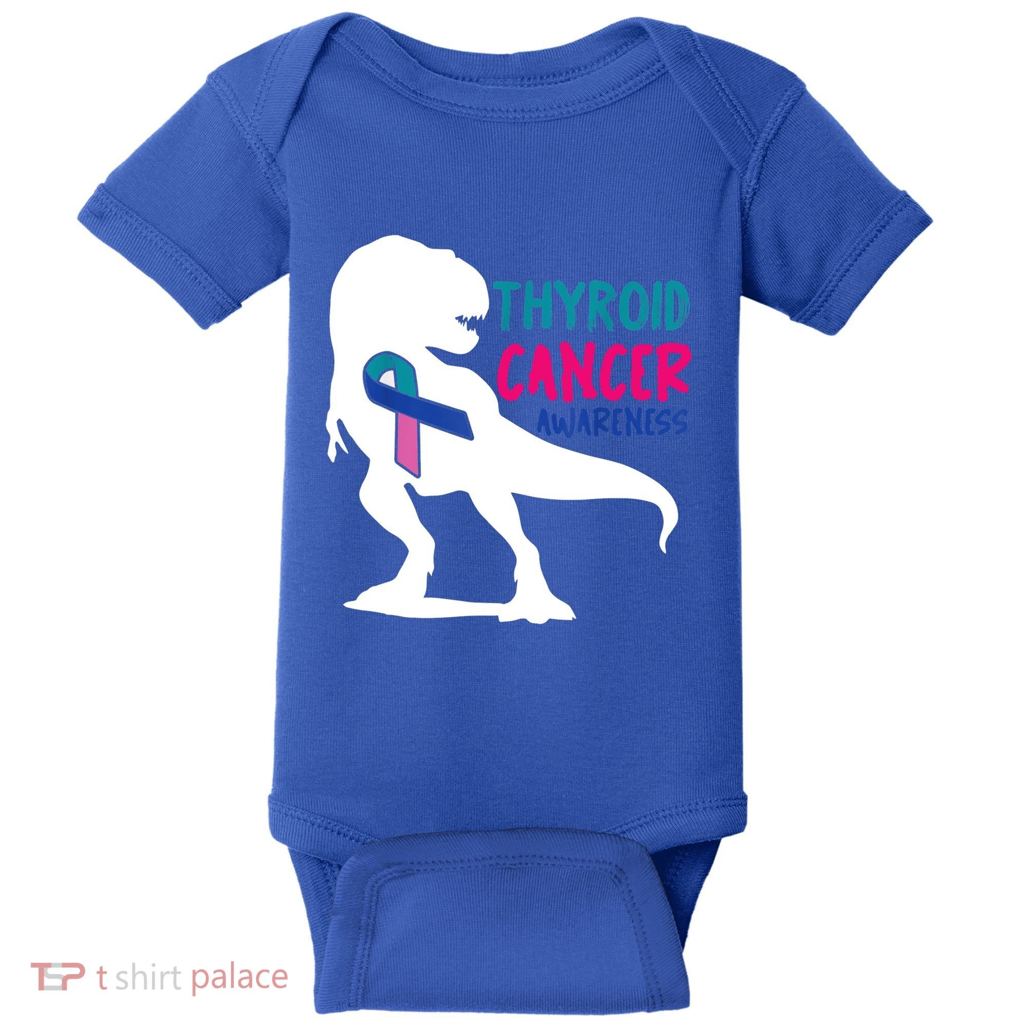 Thyroid Cancer Awareness Cool Tgiftrex Warrior Survivor Fighter Cool Gift Baby Bodysuit